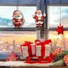 Decorative pendant, cute Santa Claus, 2D flat wood, 24PCS, suitable for Christmas, Halloween, doors and windows, patio pendants