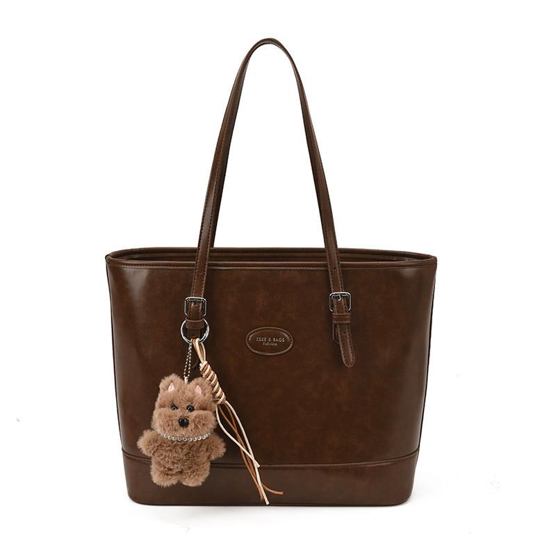 IELGY Ladies Tote Bag Winter Portable Retro Large Capacity No Pendant