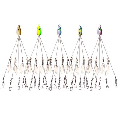 Umbrella Rigs Fishing Rigs 5 Arm Rigs Swimbait Set with 4 Leaf