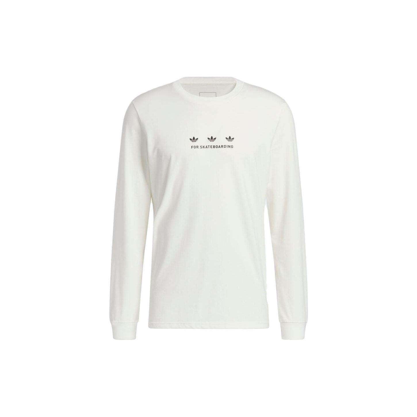 

Adidas Logo Print Crew Neck Long Sleeve Women Tops White HS3023