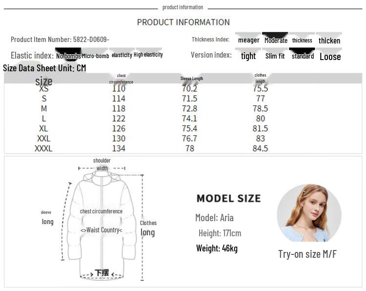 IEF Französischer Modischer Mittellanger Daunenmantel mit Großem Revers