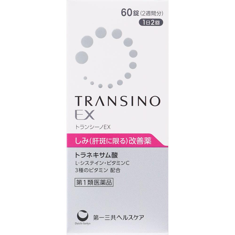 

Daiichi Sankyo Healthcare Transino EX 60 Tablets Cysteine products Amino Acid Preparations Efficacy: 1.Relief of the following symptoms: Pigmentation 1