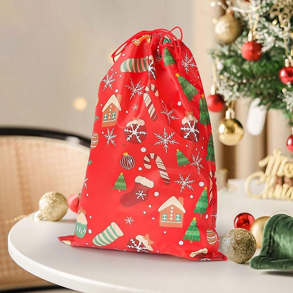 Snowman Xmas Present Sack Large Capacity Candy Bag New Bronzing Christmas Bag  Xmas Gifts