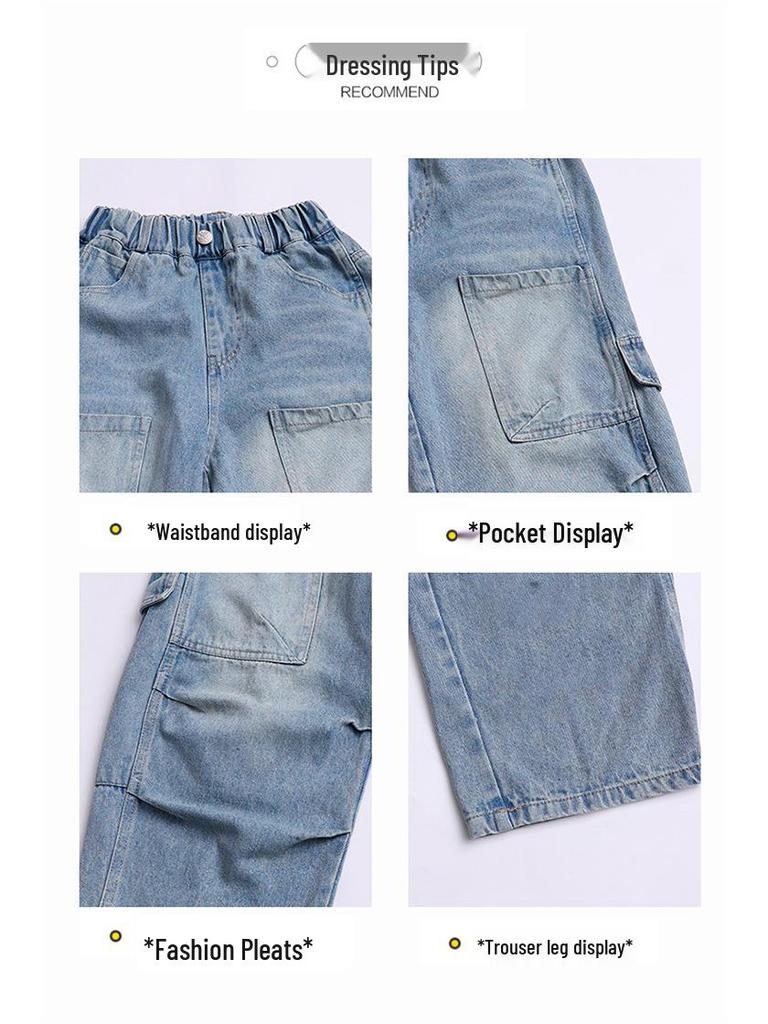 Jeans larghi autunnali per bambina - Nuova collezione 2025 per bambini