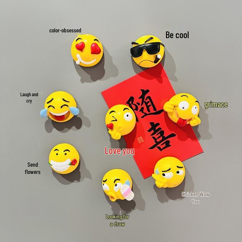 Magnet de Frigider Emojis Inimă 3D - Cadou Drăguț 'Te Iubesc' pentru Cea Mai Bună Prietenă