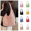 Large Capacity Crochet Mesh Tote Bag Bohemian Style Woven Handbag Knitted Shoulder Bag  Ladies