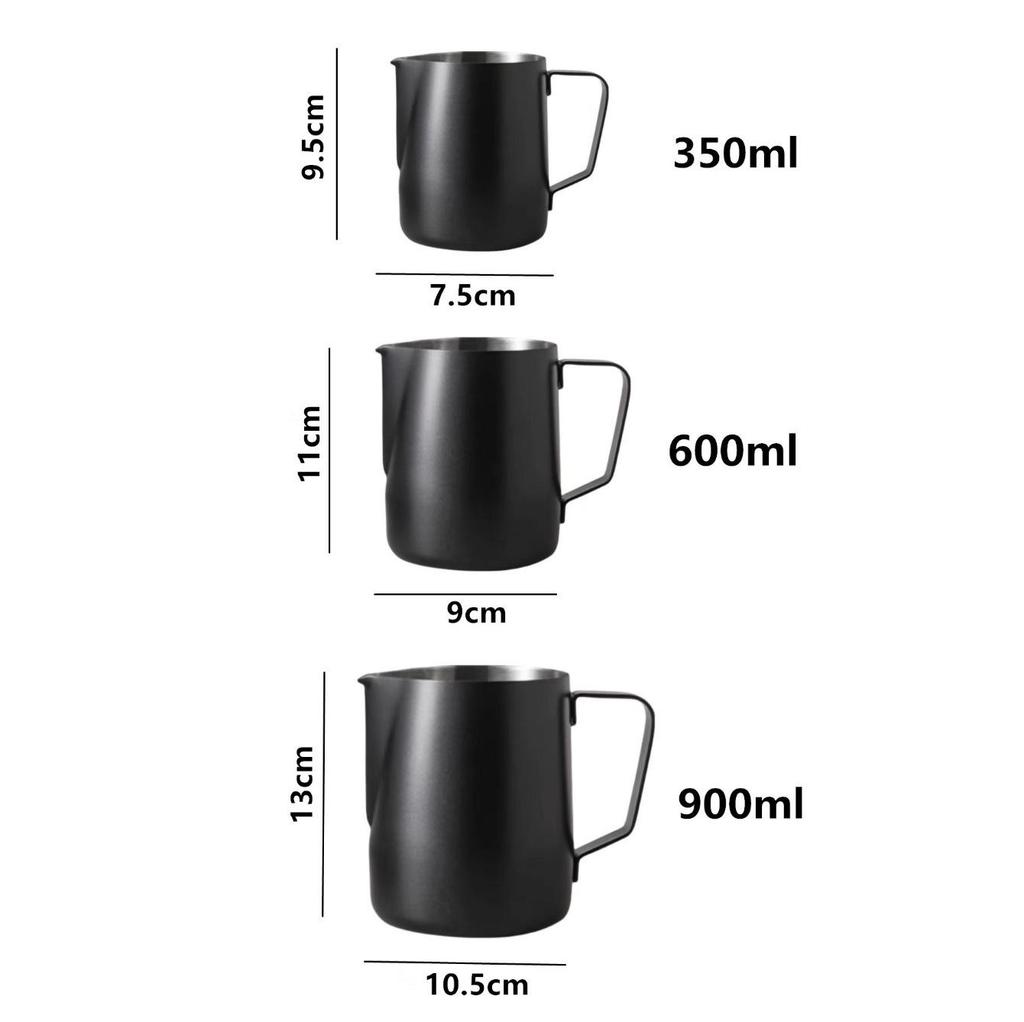 Stainless Steel 304 Milk Frothing Pitcher with Scale - Coffee Latte Art Cup and Milk Frother Jug