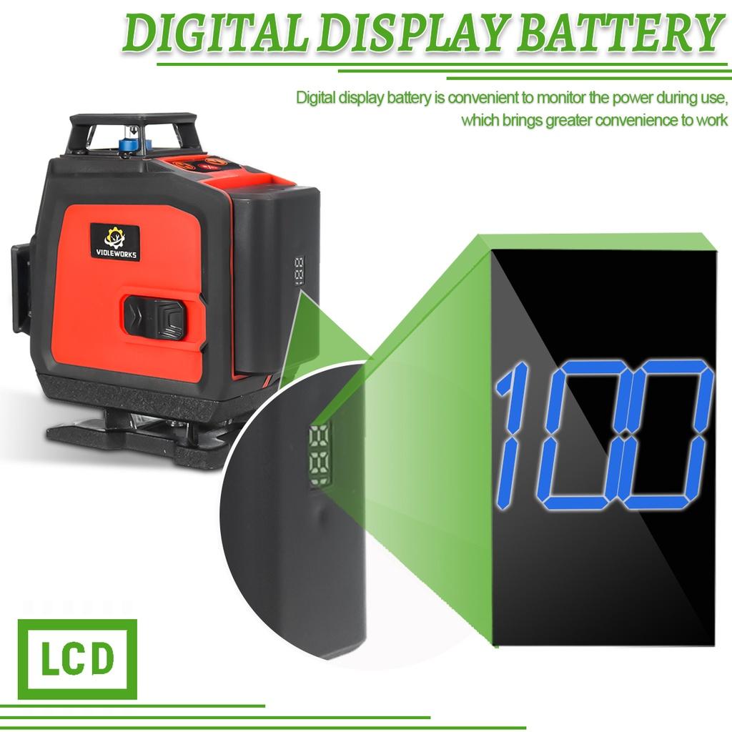 Laser Level 4D 16 Lines Level Bluetooth Auto Self-Leveling APP Control 360 Horizontal And Vertical Cross Green Laser Level
