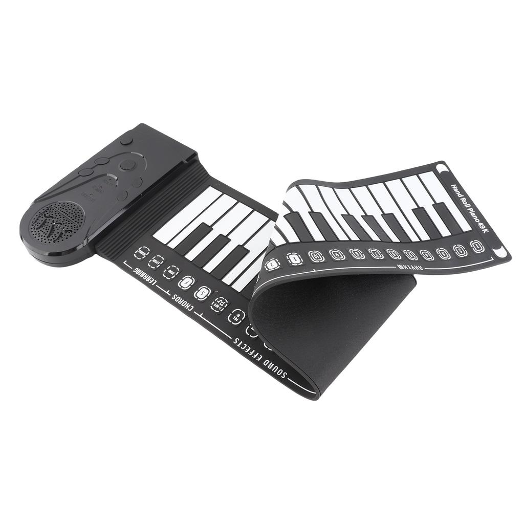 Tragbares Klavier mit Lautsprecher 49 Tasten Silikon Flexibel 16 Töne 10 Rhythmen 16-stufige Lautstärkeregelung 32-stufige Beat-Regelung