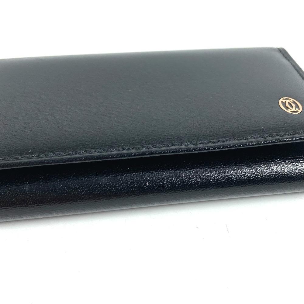 Cartier Pasha Logo 6-Ring 6P Key Key Case Leather Black