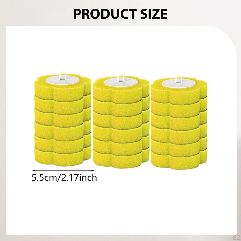 18 Pieces Toilet Brush Heads Scrubber Refill Pads Sponge Bowl Cleaner Replacements Hygienic