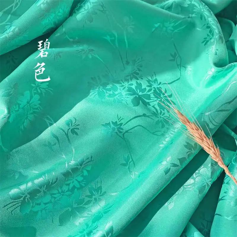 150x100cm Breathable Flower Branch Jacquard Satin Fabric For Women's Dresses Chinese Style Performance Clothing DIY Fabric