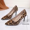 Sexy Leopard Print High Heels for Women Pointed Toe Stiletto Heeled Pumps Woman Elegant Slip On Banquet Party Shoes Plus Size 42