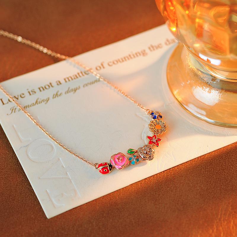Colorful Floral Trend Necklace: 2025 Sweet Luxury Women's Accessory