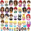 Non-Toxic Fairy Tale Princess Children Belle Beast Cinderalla Anna Olivia Model Figure Blocks Construction Building Bricks Toys For Children