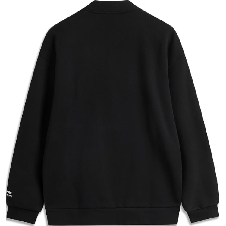Li-Ning Comfortable Casual Solid Color Warm Fleece Versatile Jacket Unisex Jackets Black AWDUA15-4