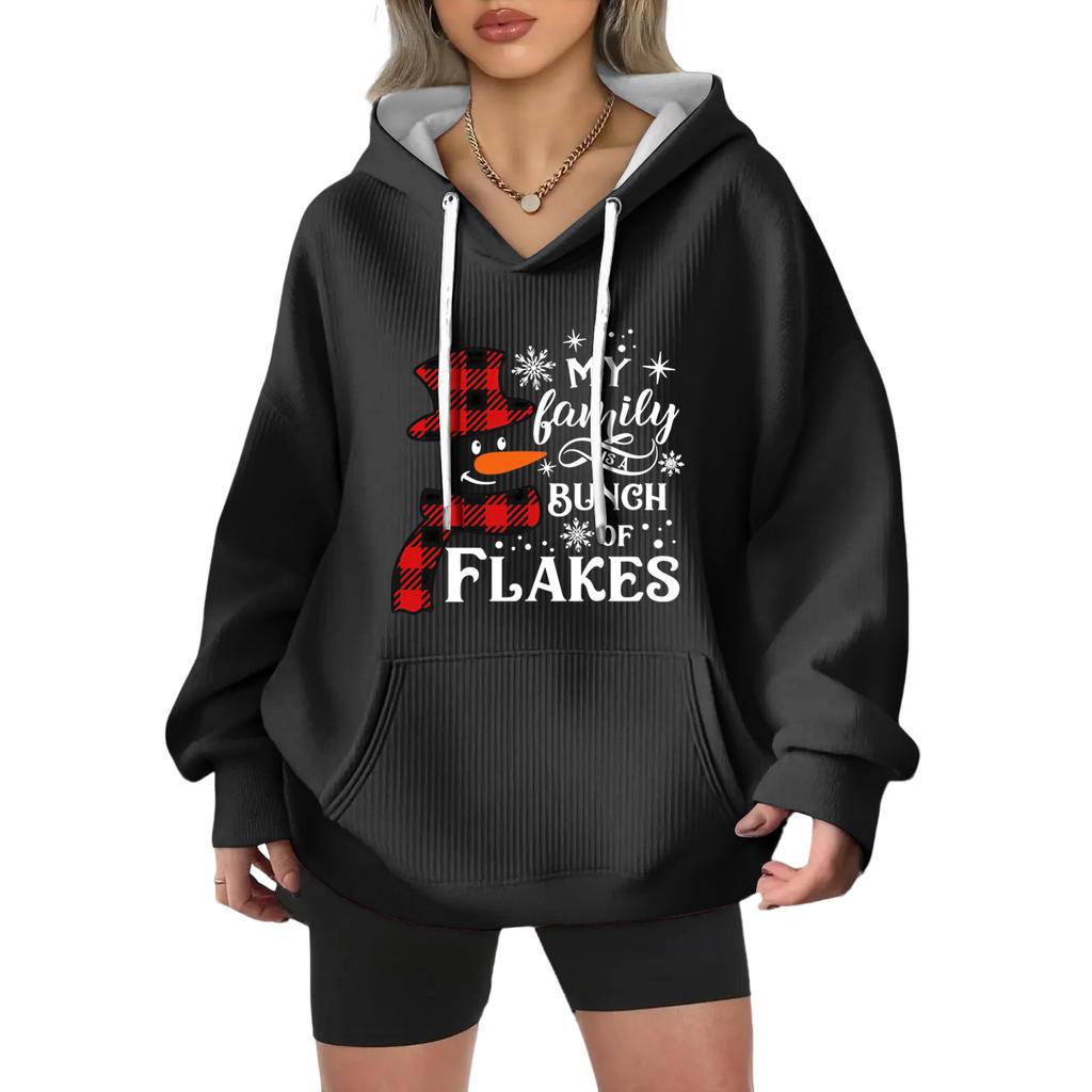 Women's Fashion Casual Christmas Angel Print Pullover Long-Sleeve Sweatshirt