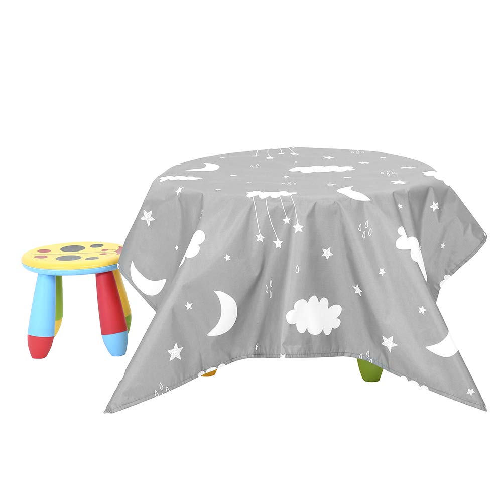 Winthome Dining Spill Prevention Table Drawing Washable X Gray and Mat, Mat, Anti-Slip, Water-Repellent, Mat, Mat, Waterproof, (110cm 110cm, (Clouds