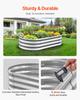 VEVOR Metal Raised Garden Bed, 1.2 X 0.6 X 0.3 M Oval Outdoor Galvanized Planter Garden Box, Open Bottom Design