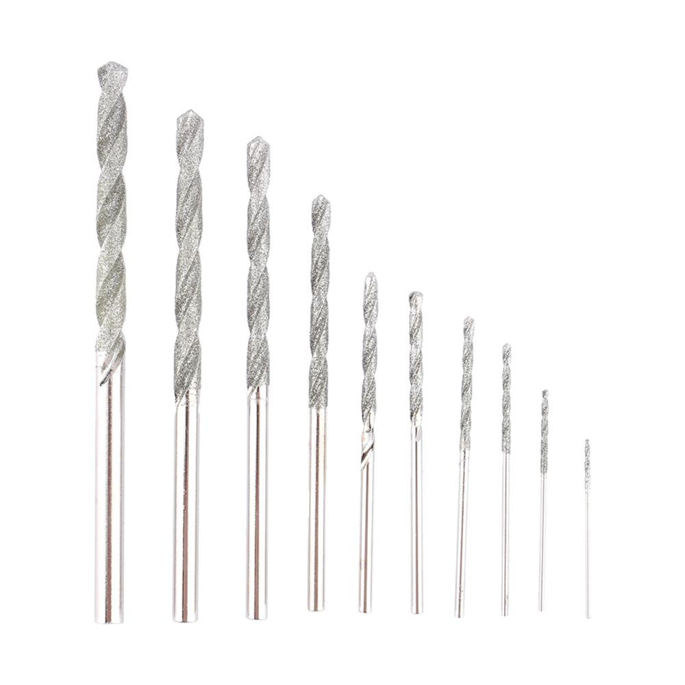 10Pcs Twist Tip Twist Drill Bits Diamond Tipped Drill Bit  for Glass, Tile, Stone and Jewelry Making