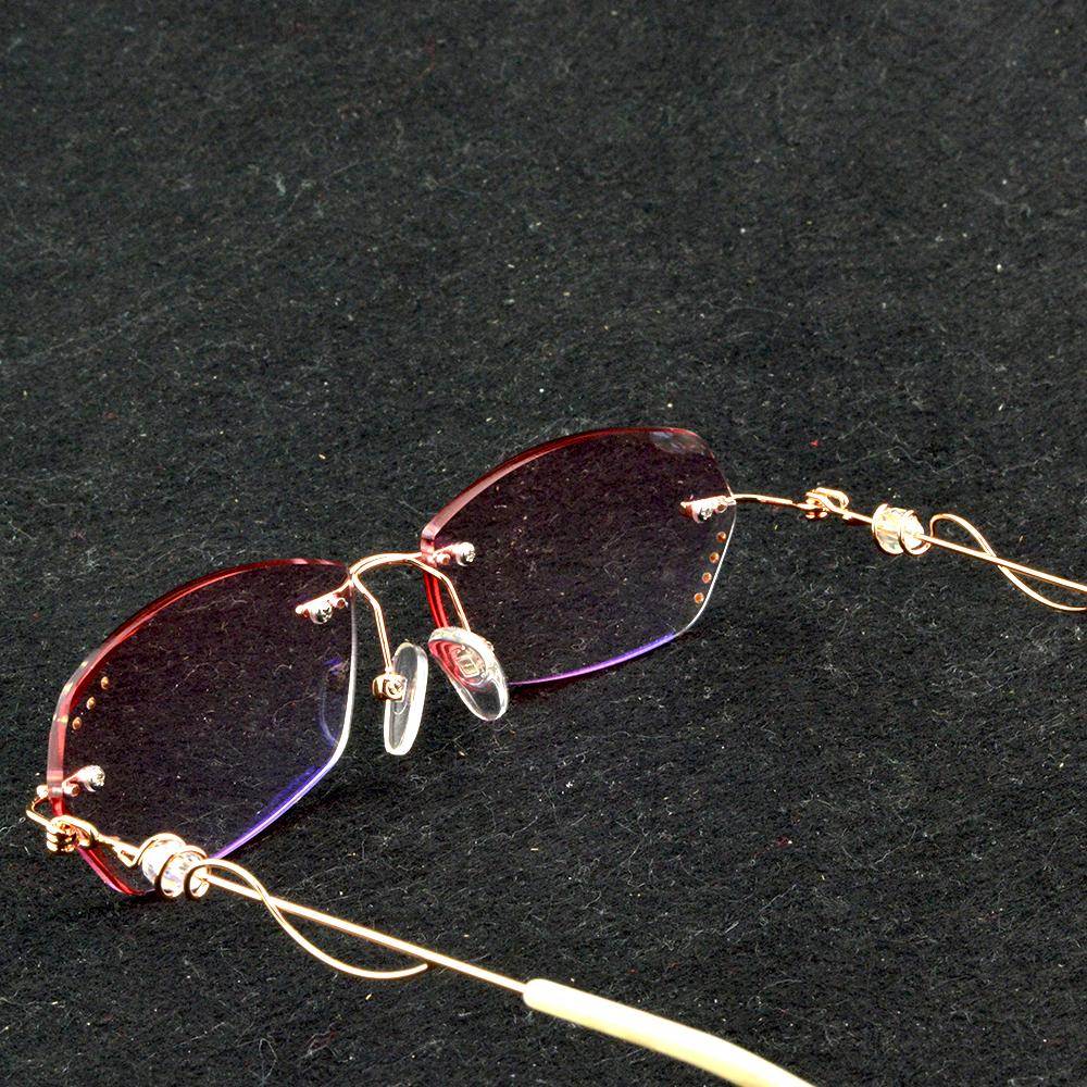 Fashionable Pink Rimless Presbyopia Glasses Sleek Design with Comfort Fit, Ideal for Ladies, +0.75 to +4