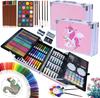 Art Set for Children 145 Pieces In a Unicorn Case - Pink