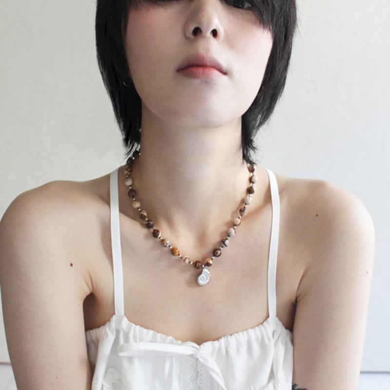 Rubati Necklace_Brown Jasper Ammonite