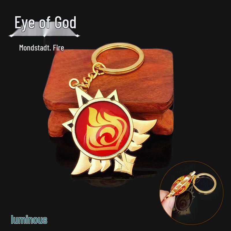 YS Dual-Sided Luminous God's Eye Glass Pendant Keychain