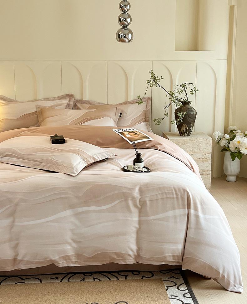 Pure Cotton Fresh Style Bedding Set: Modern Minimalist Duvet Cover, Sheet & Fitted Sheet for Spring/Summer