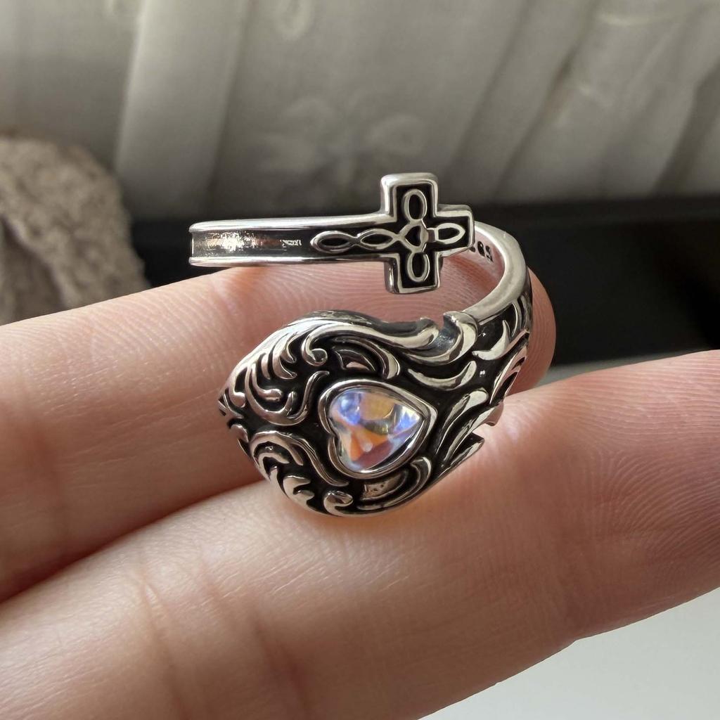 Xiaomi 925 Sterling Silver Rings for Women Couple Minimalist Handmade Retro Moonstone Ring Fine Jewelry Gift Prevent Allergy