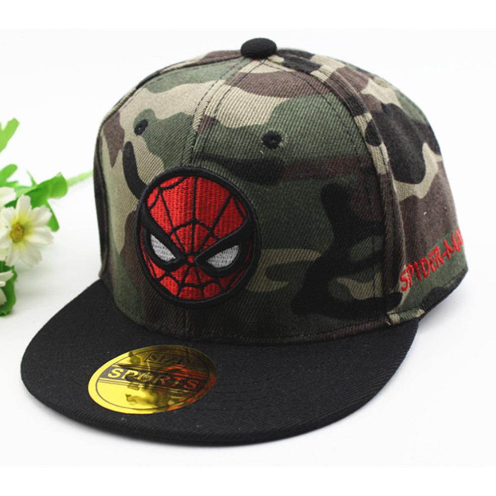 Kids Boys Girls Cartoon Embroidery Camouflage Adjustable Hip Hop Baseball Cap