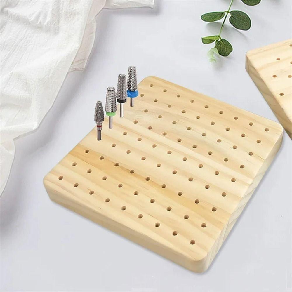 2Pcs 61/81 Hole Nail Drill Bit Display Base Square Nail Grind Head Organizer  Home