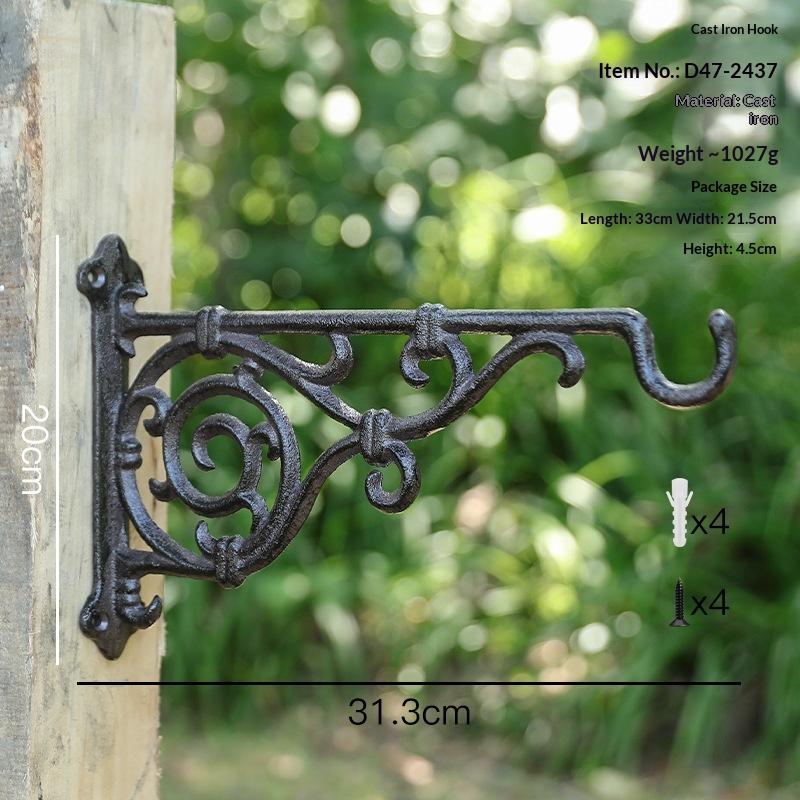 Vintage Cast Iron Wall Hook Heavy Duty Wall Mounted Hanging Hooks Rustic Decorative For Entryway Garden Home Decoration