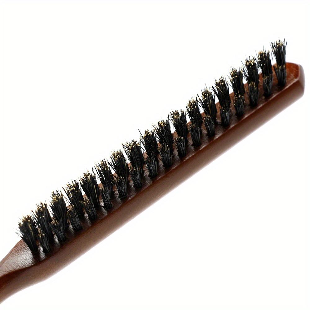 Natürliche Borsten Haar Flauschigen Kamm Holz Griff Haarbürste Anti-statische Barber Haar Kamm Kopfhaut Massage Friseur Styling Werkzeug