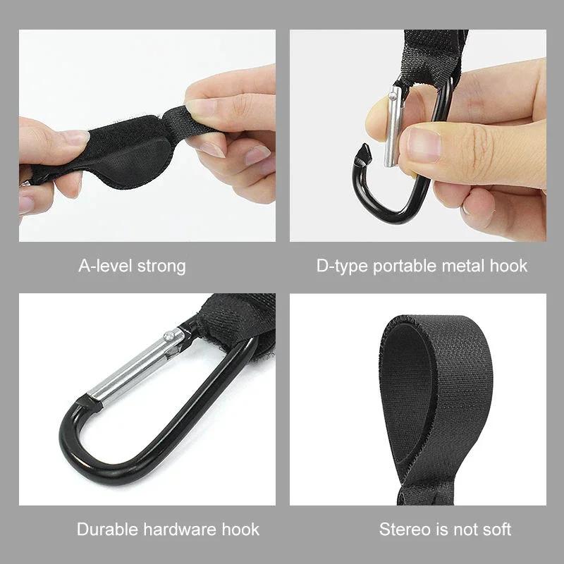 2PCs baby stroller hook clip aluminum alloy carabiner cart organizer diaper bag shopping pram hook hanger stroller accessories