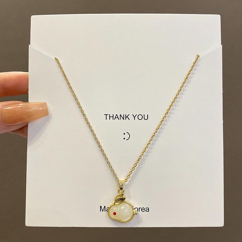 New Fashion Jade Rabbit Year Clavicle Chain Pendant Necklace Tiny Animal Models Christmas Girl Friend Gift