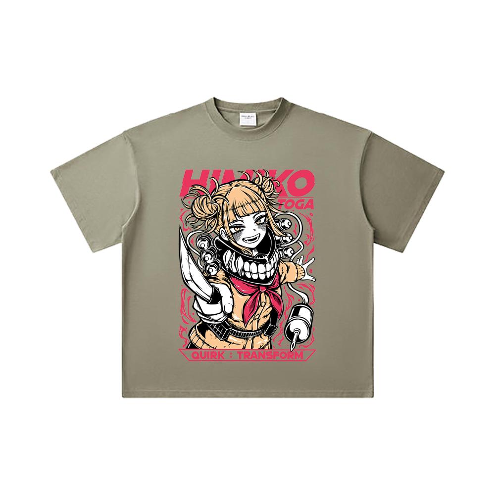 260 GSM Double Yarn 32 Count 100% Cotton My Hero Academia V12 Toga Print Unisex Heavy Cotton T Shirt