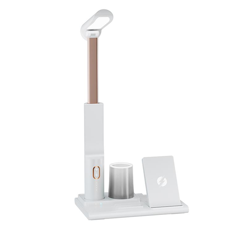 

Беспроводное зарядное устройство 3 в 1, многофункциональное Qi, 15 Вт, магнитная быстрая беспроводная зарядка с держателем для ручки для настольной лампы белый