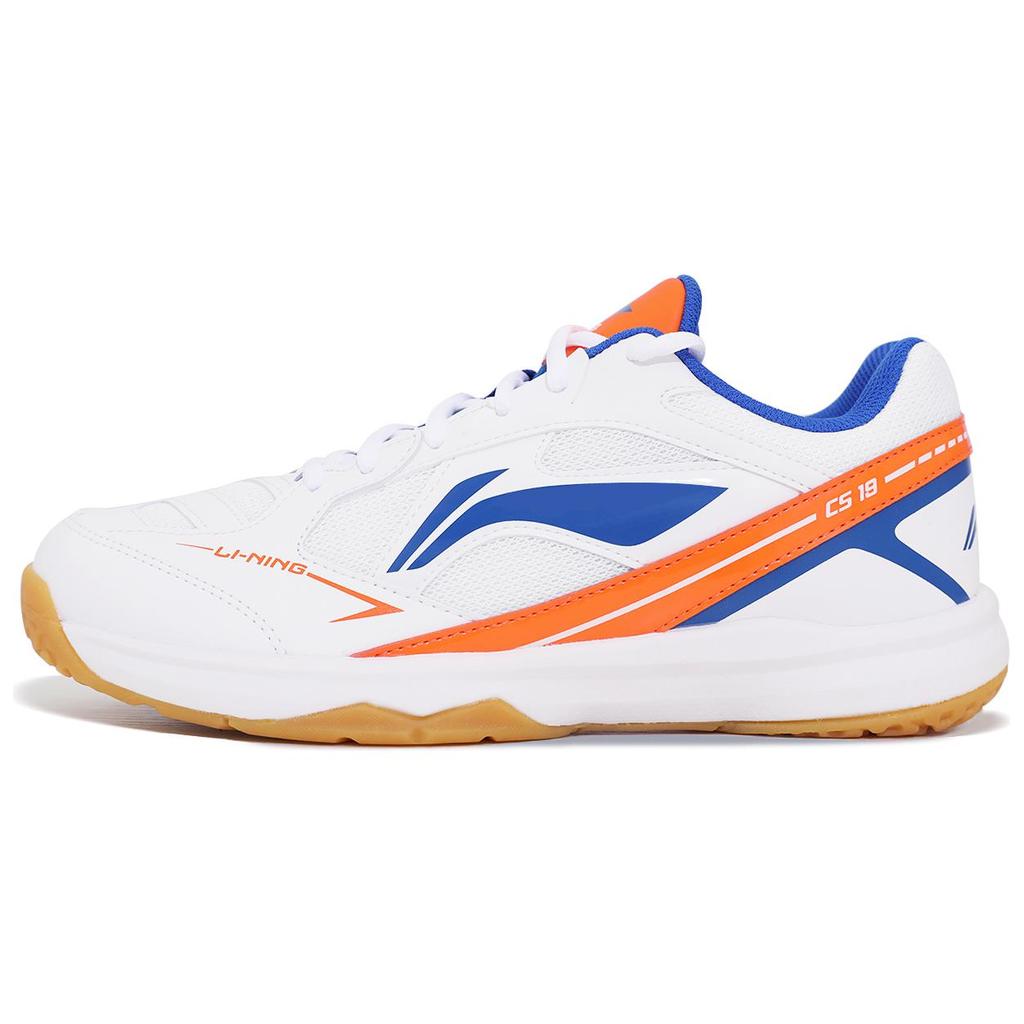 New LiNing Anti Slip Wear Resistant Mid Top Badminton Shoes Unisex Orange Colorful Blue AYTT039-3