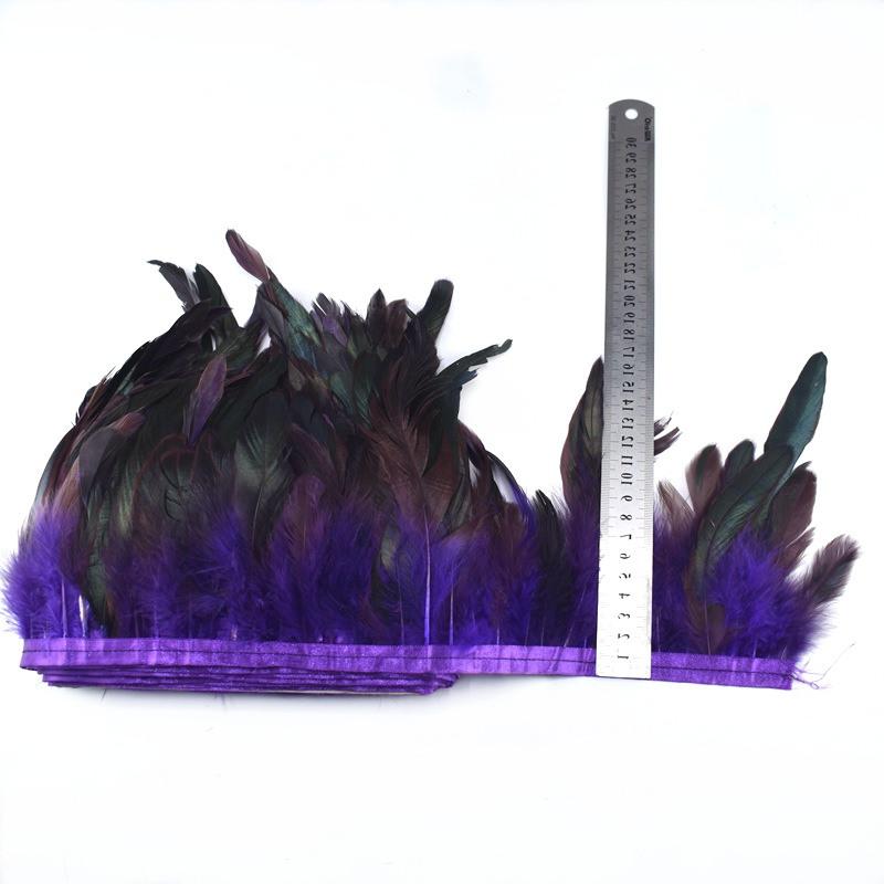 1Meter Natural Rooster Tail Feather Trims for Clothes Plumas 13-18cm Party Feathers for Crafts DIY Sewing Home Decoration Plume