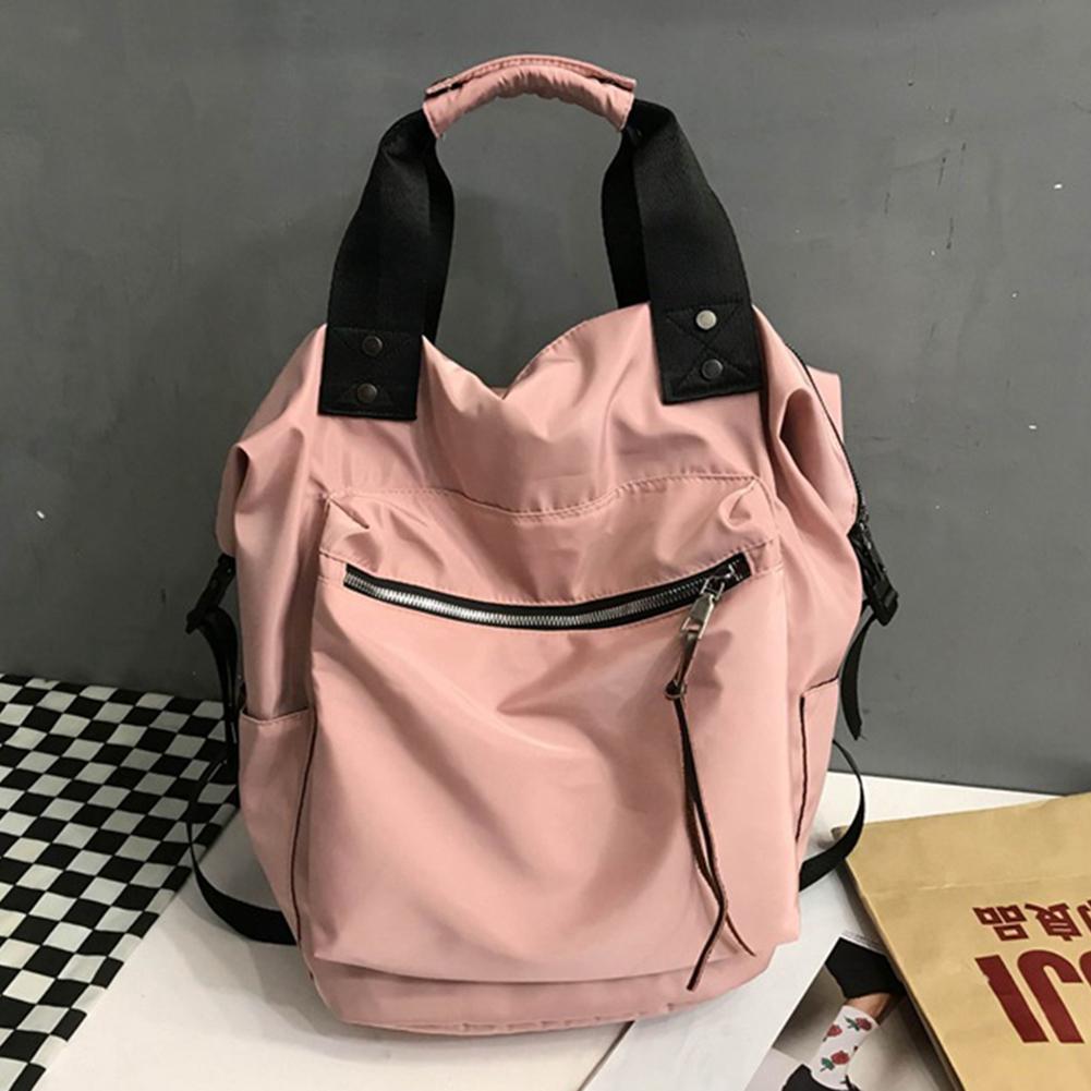 

Унисекс дорожные сумки для книг, однотонный школьный рюкзак большой емкости с регулируемым плечевым ремнем, повседневный рюкзак, сумки на плечо, рюкзак розовый