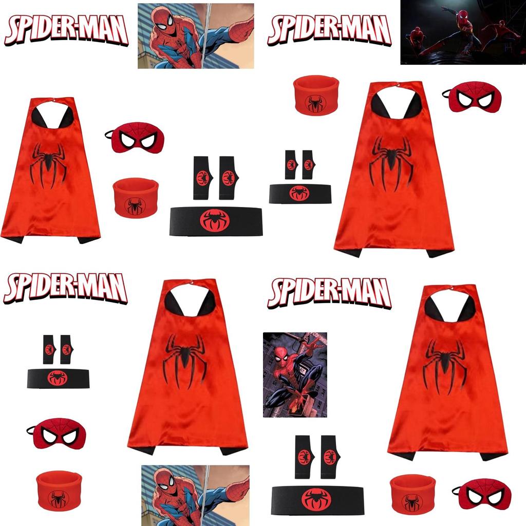 Spider-man Heldenumhang und Maske Halloween Cartoon Anime Launcher Handschuh Uhr Set