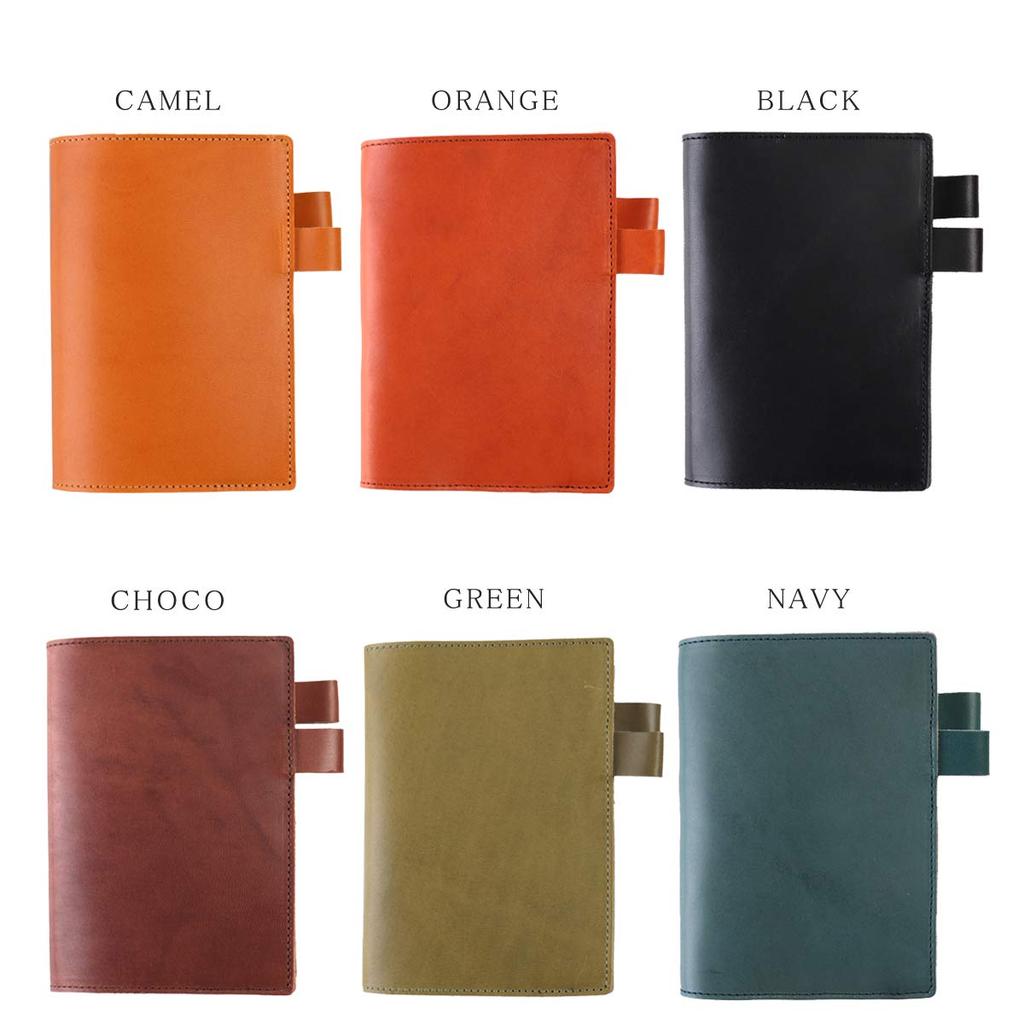 A5 size notebook genuine Tochigi made in Japan cover, leather, leather, [HBNC-047C] (orange)