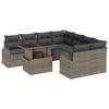 VidaXL Ensemble de canapés de jardin 9 pièces avec coussins Gris Poly rotin 3348615