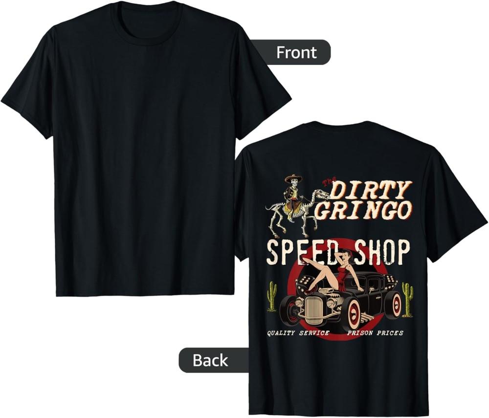 Speed Shop Rat Rod Sexy Pin Up on Hot Rod T-Shirt Unisex T-Shirt XXL