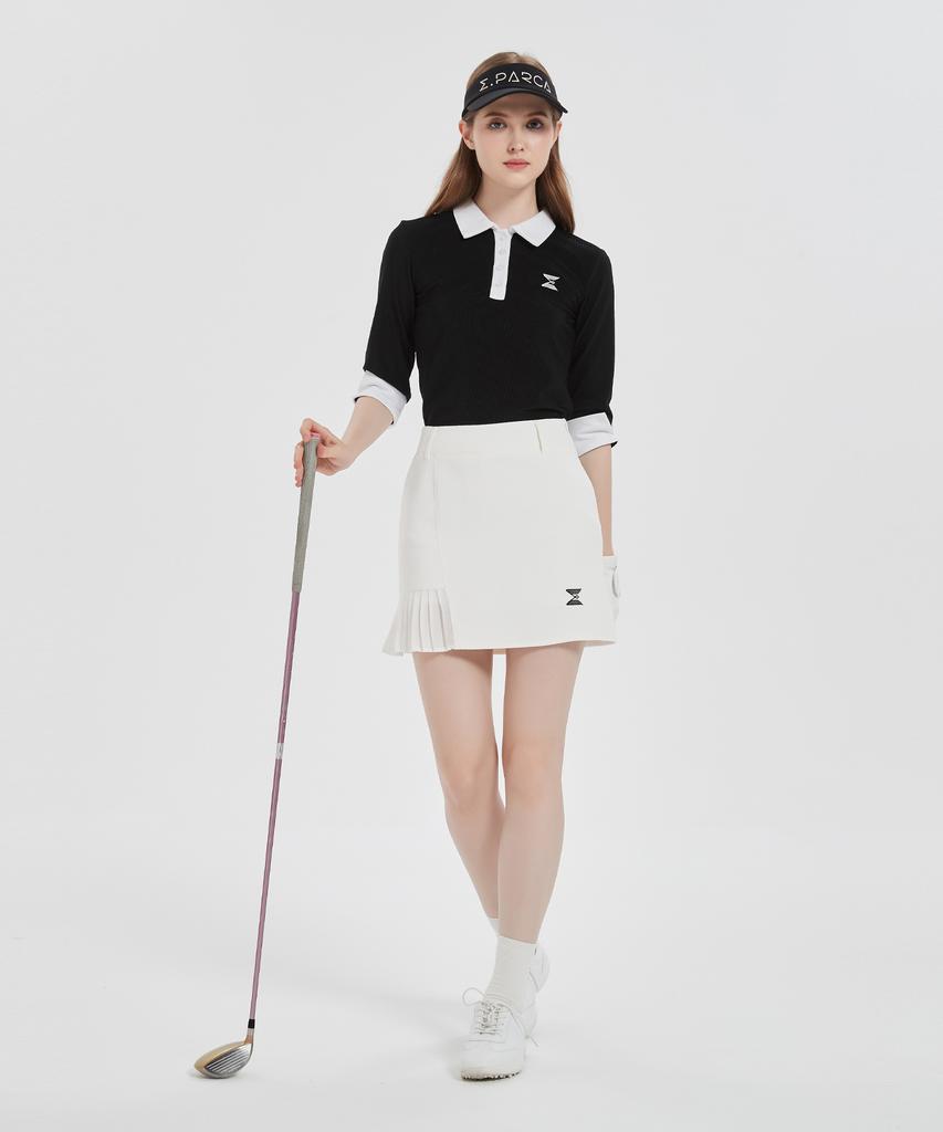 E.PARCA Pleated Point H-Line Skirt