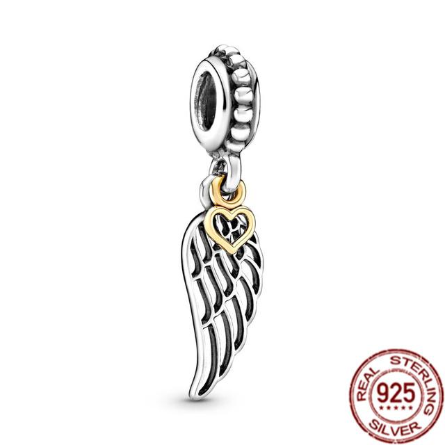 

DIY Стерлингового Серебра 925 Паве Стеклянная Бутылка Туфли На Шпильках Крыло Ангела Висячие Очаровательные Бусины Подходит Оригинальный Модный Браслет Подарок Ювелирных Изделий