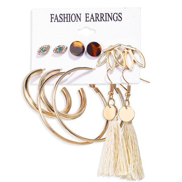 17KM Boho Shell Acrylic Drop Earrings for Women Brinco Gold Rattan Dangle Earring Set Boucle Doreille Femme Fashion Jewelry