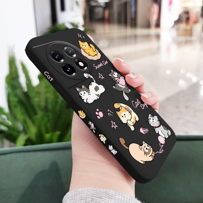 Cat String Ball Phone Case For Oneplus 12 12R 11 11R 10 10R 10T 9R 9RT 9 8T 8 7 7T Pro 5G Liquid Silicone Cover
