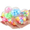 Rainbow Beads Stress Ball: Soft Rubber TPR Squeeze and Pinch Decompression Toy